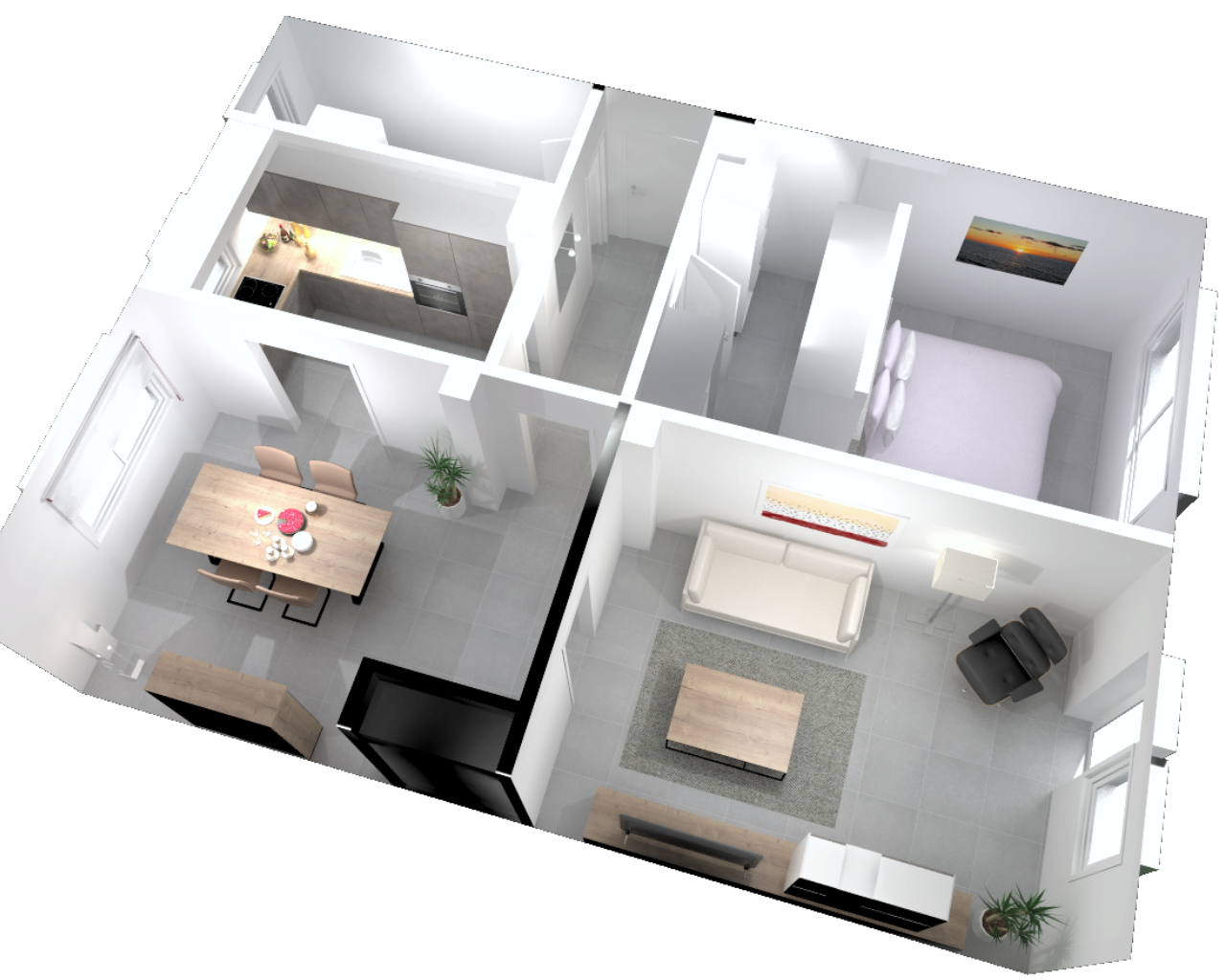 Wohnung auf Zingst, Darß - 2 Zimmer / Küche / Bad mit Balkon